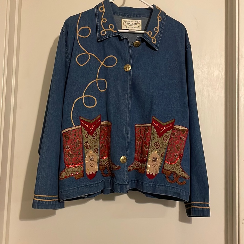Western look ladies blue Jean blazer